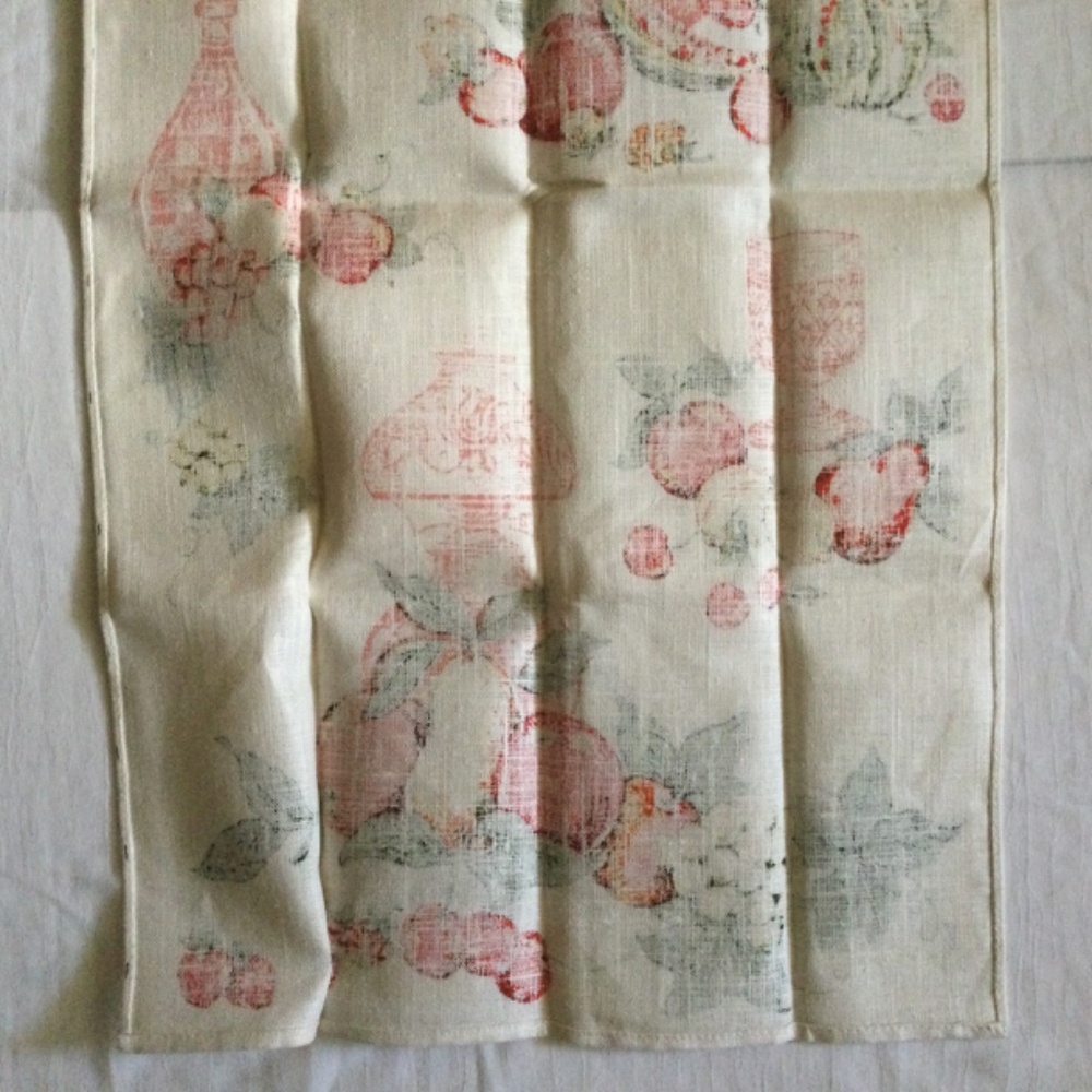 Vintage Parisian Prints Pure Linen Towel Made in USA Fruits Unused - Picture 6 of 7